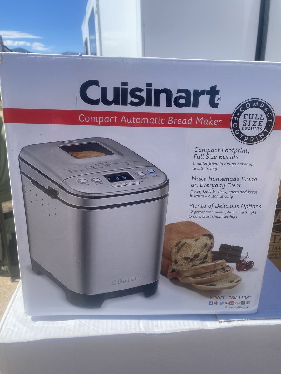 Cuisinart CBK-110P1 Compact Automatic Bread Maker - Up to 2lb Loaf, 12 Presets, Stainless Steel