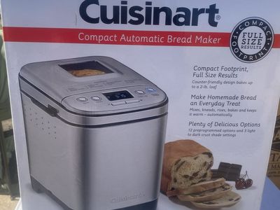 Cuisinart CBK-110P1 Compact Automatic Bread Maker - Up to 2lb Loaf, 12 Presets, Stainless Steel