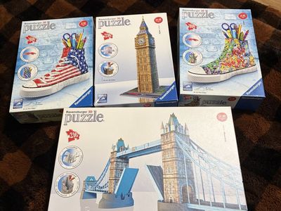 3D puzzles! Ravensburg 99% positive all the pieces are here. But no guarantee.