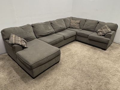 U-shaped fabric Sectional, Grey Large Cozy