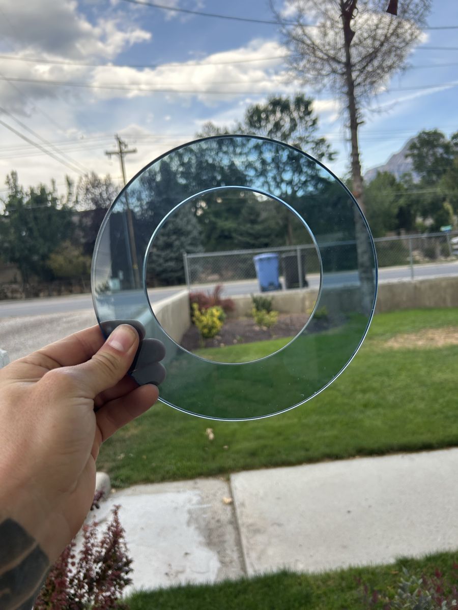 Blue Tinted Glass Circular for DIY project, or whatever you can use these for. Measurements in description 