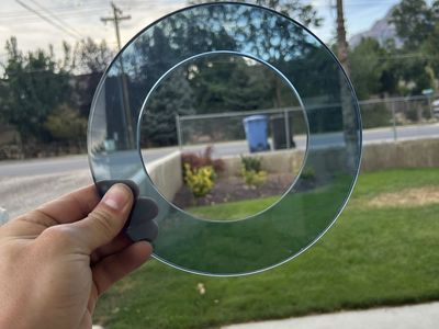 Blue Tinted Glass Circular for DIY project, or whatever you can use these for. Measurements in description