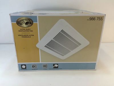 New Hampton Bay Ultra Quiet 50 CFM Bathroom Kitchen Ceiling / Wall Fan