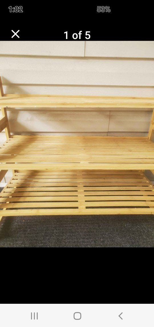 Versatile Bamboo 3-Tier Shelf - Perfect for Shoes, Plants, or Storage
