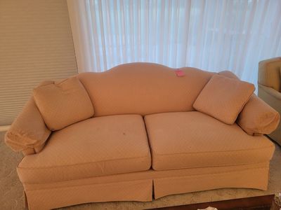 pink silk couch