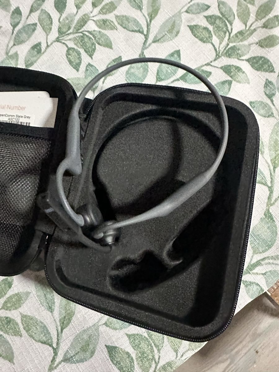 Aftershokz OpenComm Slate Grey Bone Conduction Stereo Headset with Case