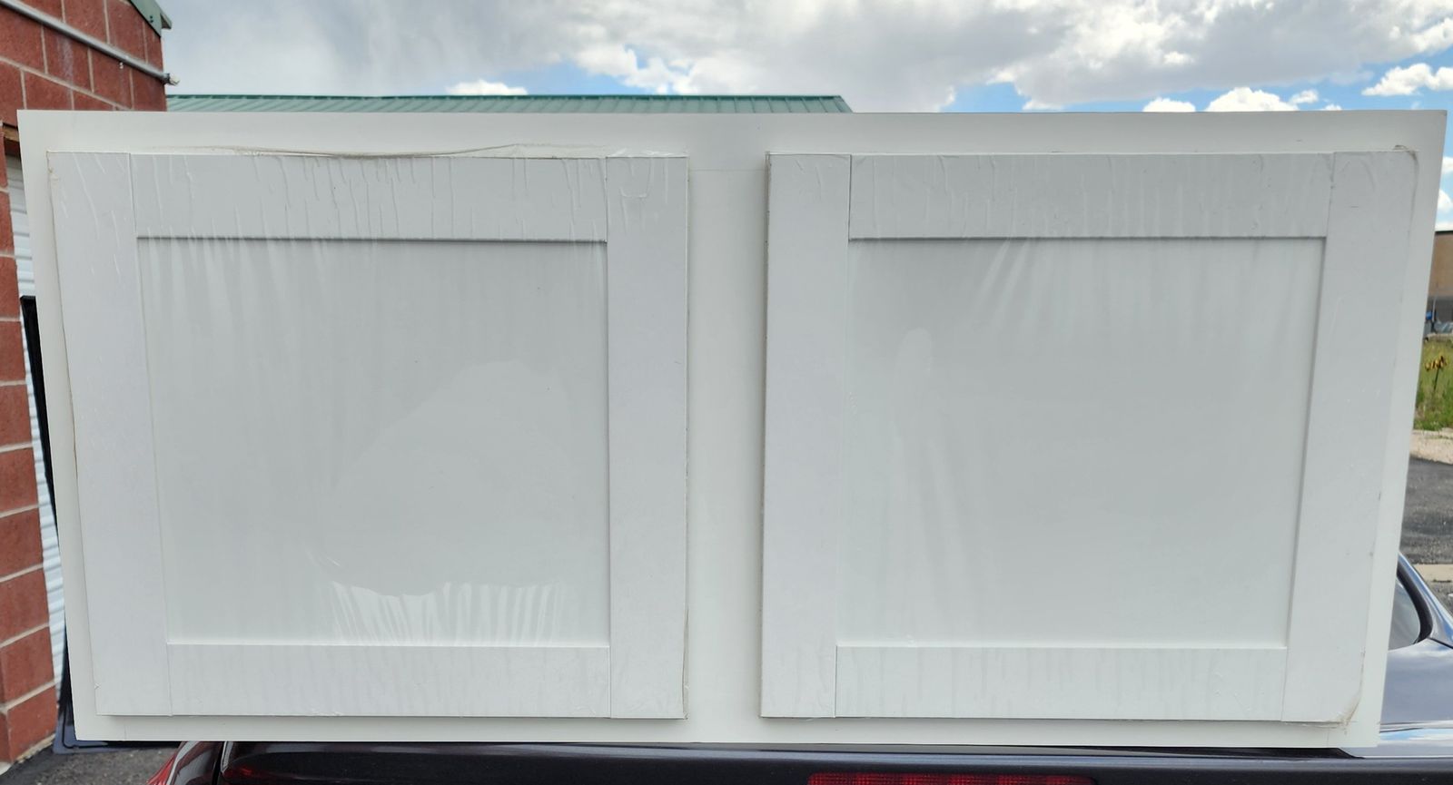 New White 2-Door Shaker Style Wall Cabinet for Kitchen or Laundry Room Storage