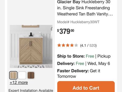 Brand new 30” vanity base + marble top