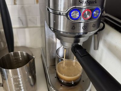SeaSpark Stainless Steel Espresso Machine with Steam Wand Pitcher