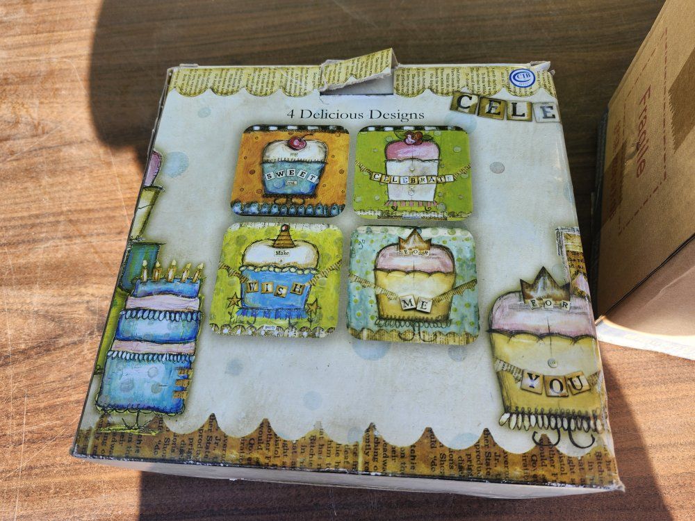 Cupcake Theme Decorative Coaster Set - 4 Designs