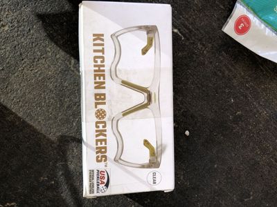 Kitchen Blockers Lens-Free Pickleball Eyewear - White/Gold, Lightweight Sport Glasses