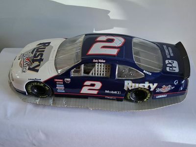 NASCAR Rusty Wallace #2 Mobil 1 Blue and White Diecast Race Car Model