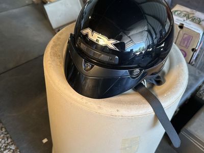 AFX Black Open Face Motorcycle Helmet with Visor - Size Medium