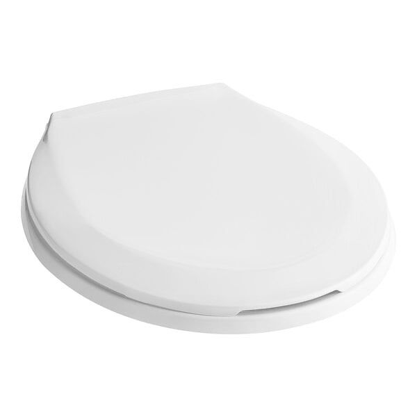 White Round Toilet Seat with Easy Clean & Change Hinges - Fits Standard Round Bowls