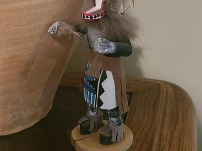 Hemis Kachina Doll by EL Native American Art Folk Art Collectible 9" Tall