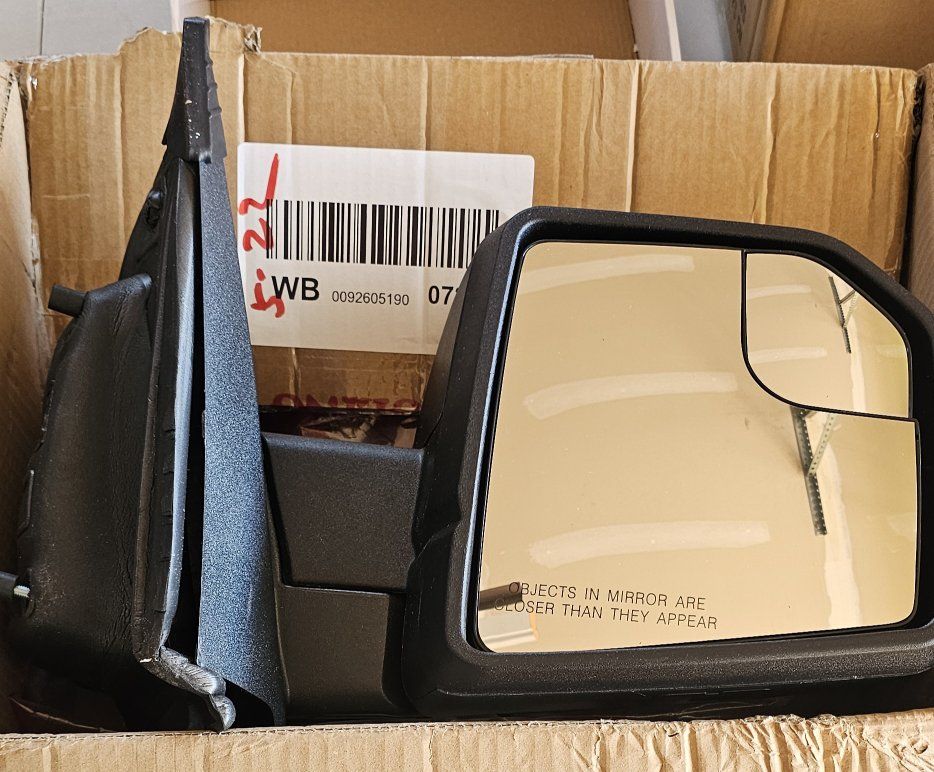 Right Passenger Side Mirror for 2015-2020 Ford F-150 - 5 Pin, Power Glass, Temp Sensor