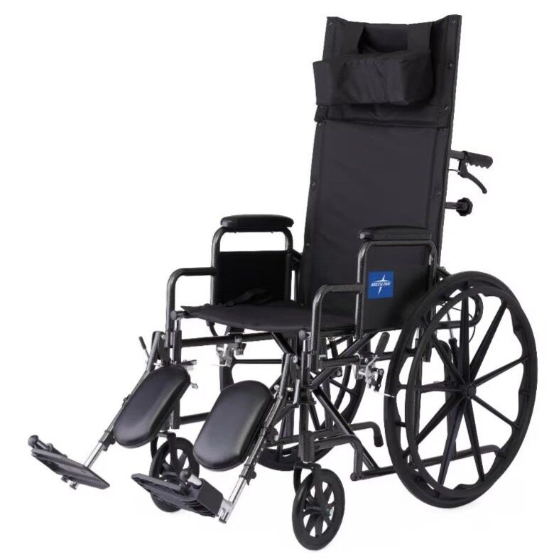 Medline Reclining Wheelchair, 18", with Elevating