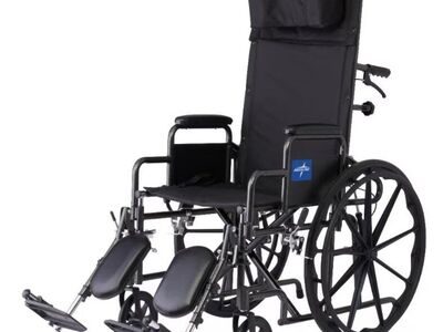 Medline Reclining Wheelchair, 18", with Elevating