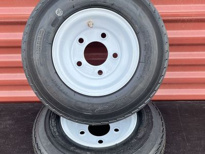 New ST Set of 2 4.80-8 Trailer Tires with Rims