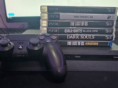 PS4 Pro with Controller and 4 games