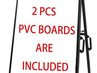 A-Frame Sidewalk Sandwich Board Sign, 24x36 inch, Double-Sided, Outdoor Rainproof with PVC Boards