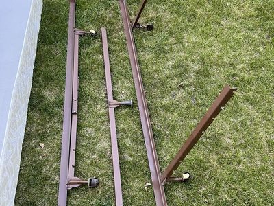 Queen box spring and metal bed frame