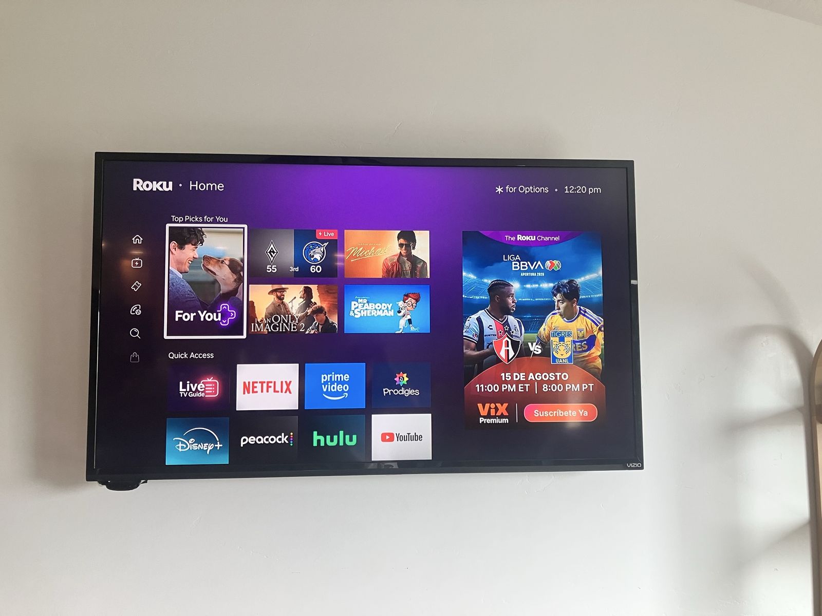 Vizio Smart LED TV - Black 62 inch. Comes with Roku and wall mount. 