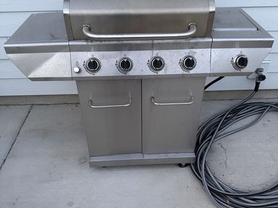 Nexgrill Stainless Steel BBQ Gas Grill - Outdoor Cooking with propane tank