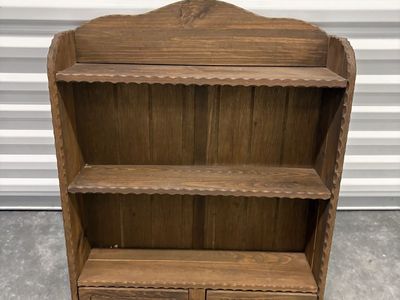 Rustic Wood Wall Shelf w/ Drawers