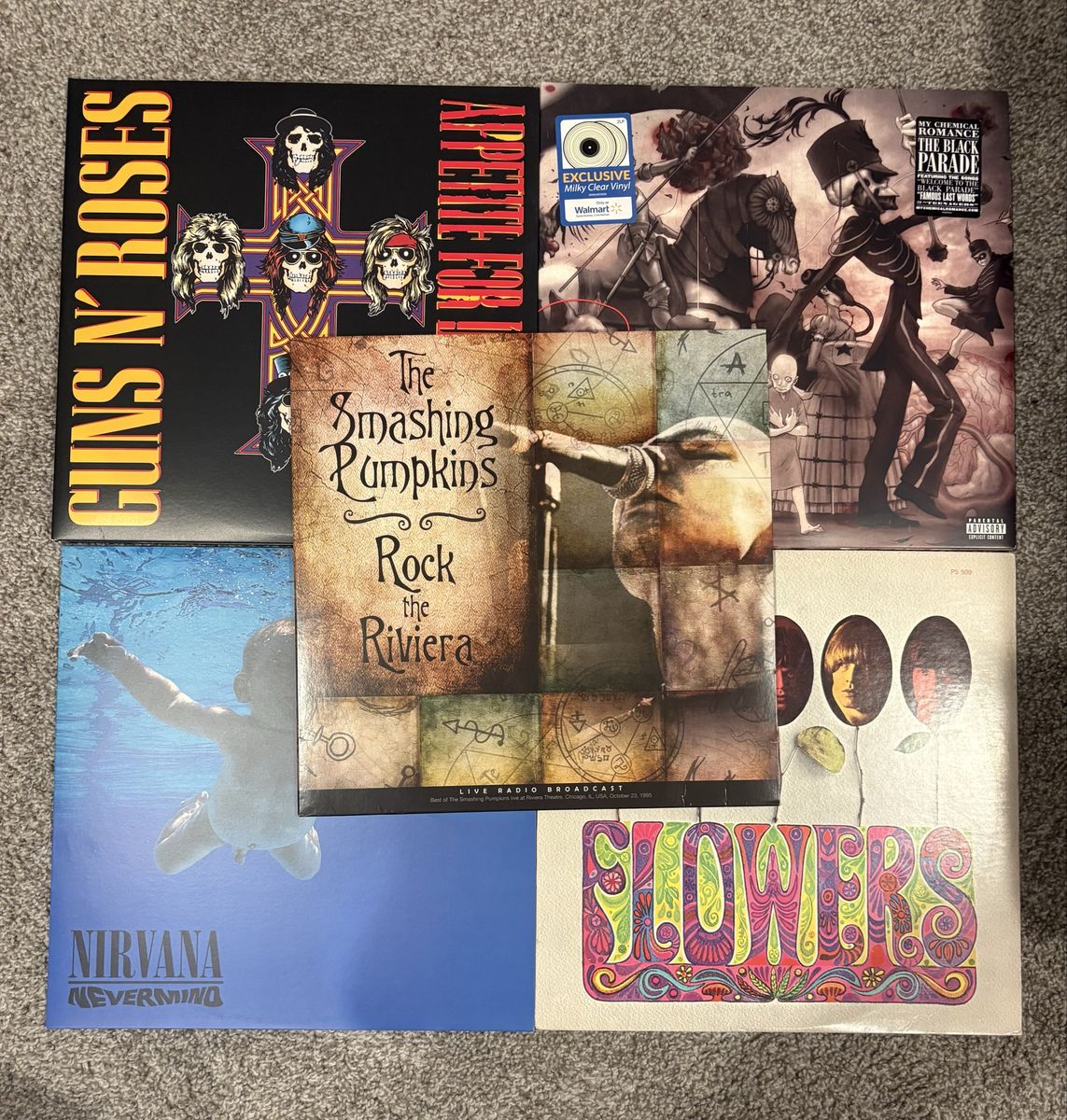 13 vinyl records used green day nirvana bowie rolling stones