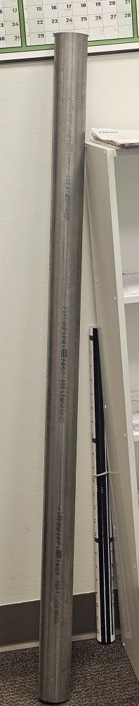 SS tube 2.5" OD x .109" wall x 50.75" L