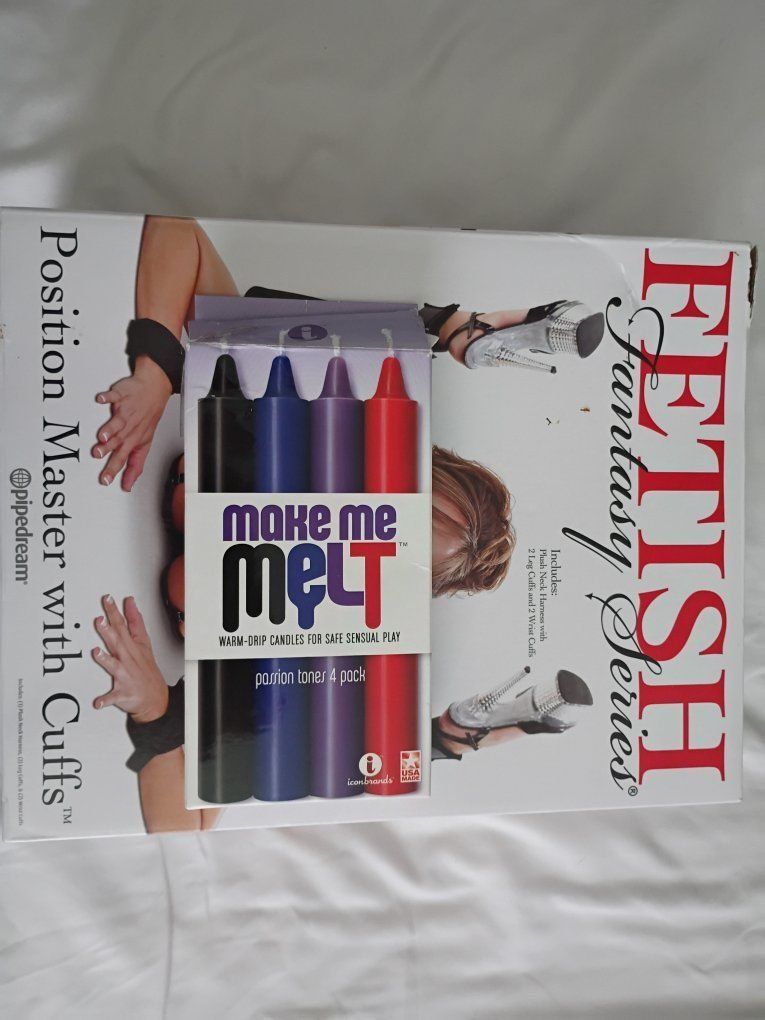Pipedream Fetish Fantasy Series Position Master with Cuffs & Make Me Melt Drip Candles Set