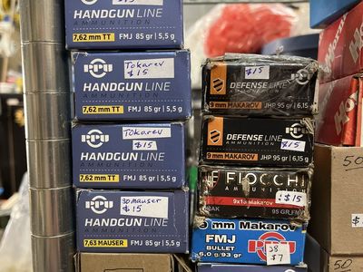 Tokarev. 30 Mauser. 9mm Makarov.