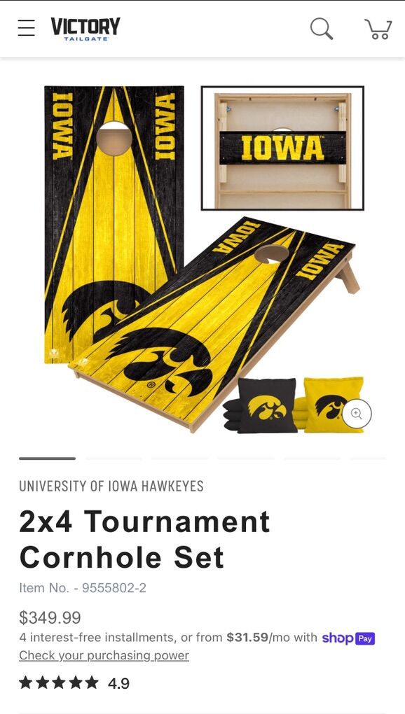 Iowa Hawkeyes 2'x4' Cornhole Set *BRAND NEW*