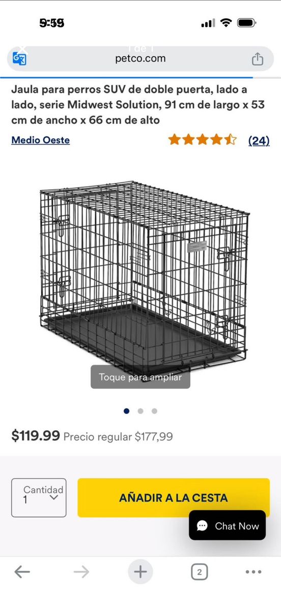 MidWest Solutions Series Side-By-Side Double Door SUV Dog Crate (36" L x 21" W x 26" H)
