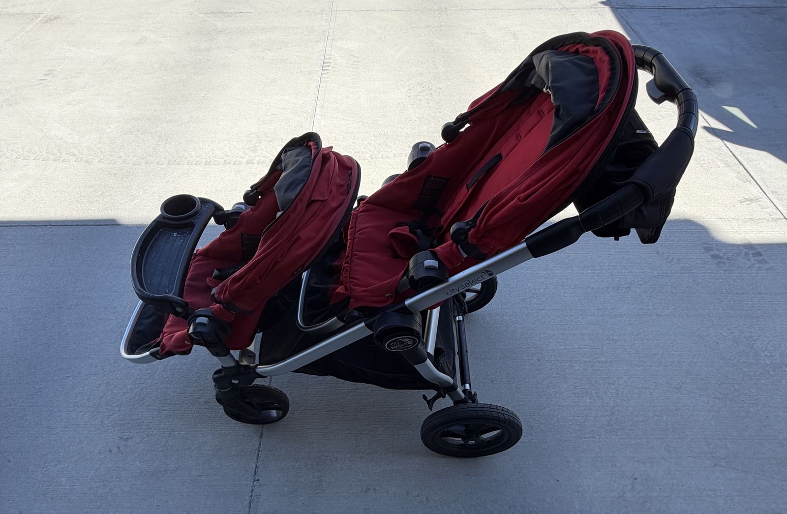 Baby Jogger City Select Double Stroller in Red