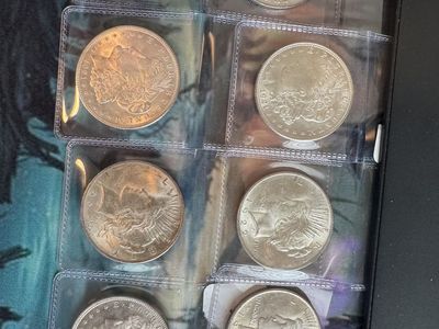 Lot of 3 Silver Peace Dollars and 5 Silver Morgans