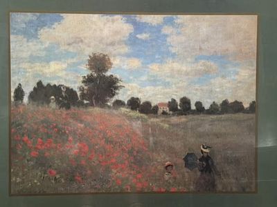 Claude Monet "Poppy Field" Large Art Print, Framed Impressionist Landscape