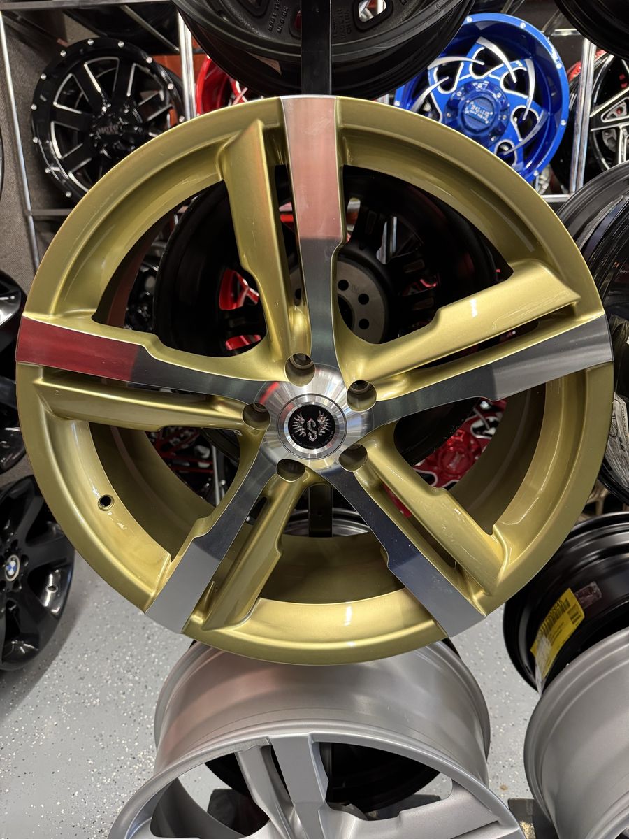 Brand new set of 4 wheels ST 485050835BZ 20x8.5 5x108 Gold and Silver Wheel