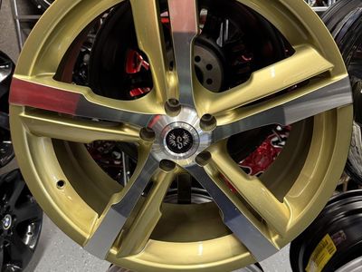 Brand new set of 4 wheels ST 485050835BZ 20x8.5 5x108 Gold and Silver Wheel