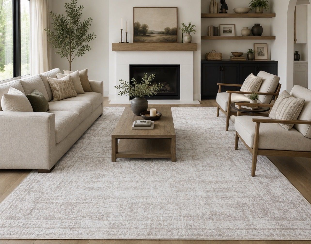 9x12 Neutral Vintage-Style Area Rug – Beautiful & Versatile!