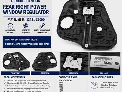 Genuine OEM Kia Sorento Rear Right Power Window Regulator 83481-C5000 2016-2020