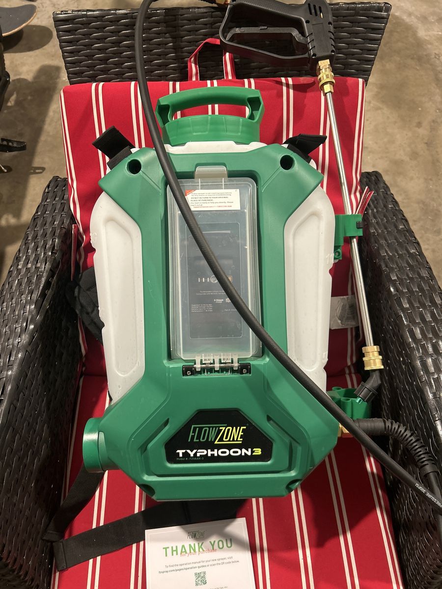 FlowZone Typhoon 3 18V Lithium-Ion Battery Powered Backpack Sprayer with Adjustable Nozzles