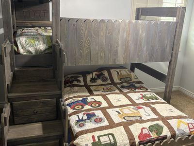 Twin over full bunk bed solid wood