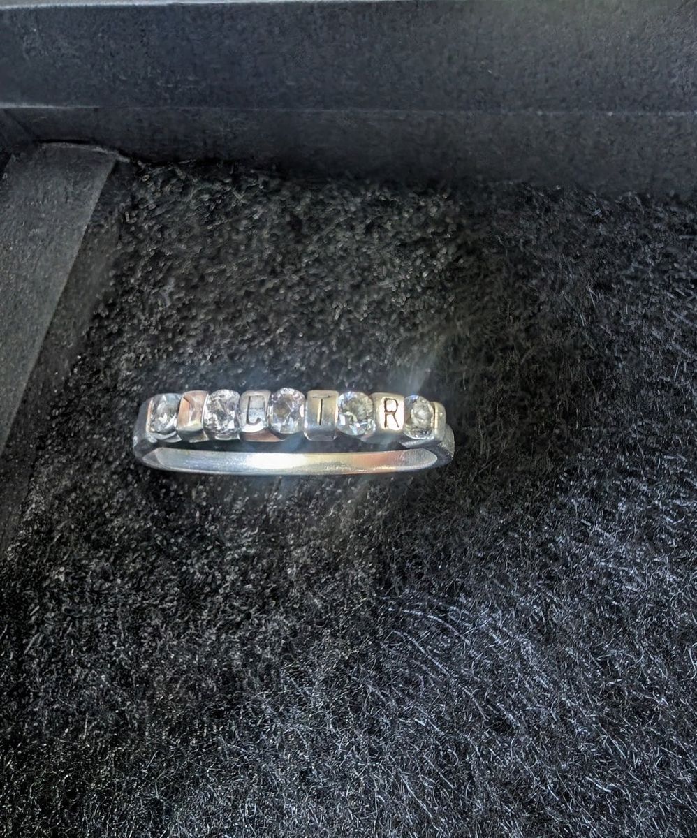 CTR Choose The Right Silver Ring with Clear Cubic Zirconia Stones