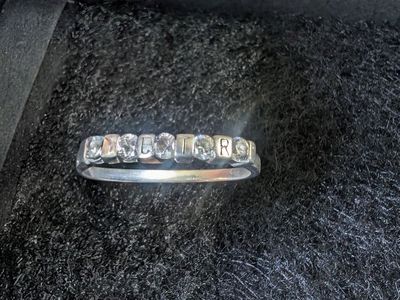 CTR Choose The Right Silver Ring with Clear Cubic Zirconia Stones