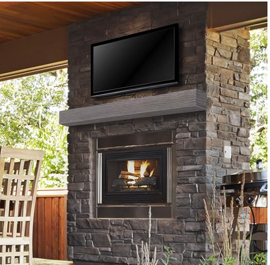 Pearl Mantels NC-72 LITRIVER Zachary Non-Combustible Natural Wood Look Shelf, 72", Little River Finish