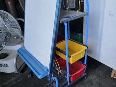 White Board Easel Rolling with Bins 2 Available