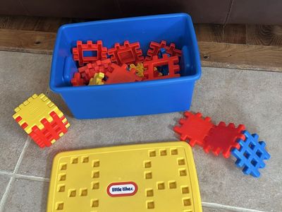 Old vintage Littke tikes waffle blocks to build with similar to legos
