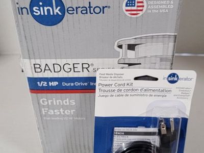 Insinkerator Badger 1/2 hp new in box w/power cord